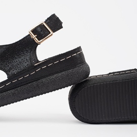 Goodin Sorte sandaler på en let platform 1