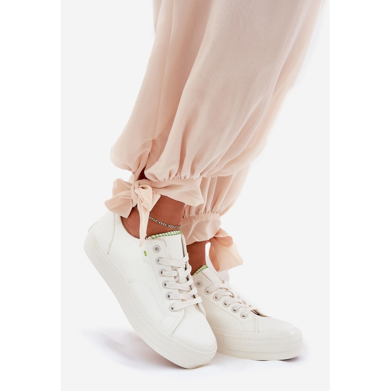Kvinders sneakers på platform med Eco Leather Big Star RR274A295 White hvid 1