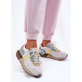 Kvinders ruskind sneakers Big Star RR274244 Hi-Polish Gray-gule System grå 2