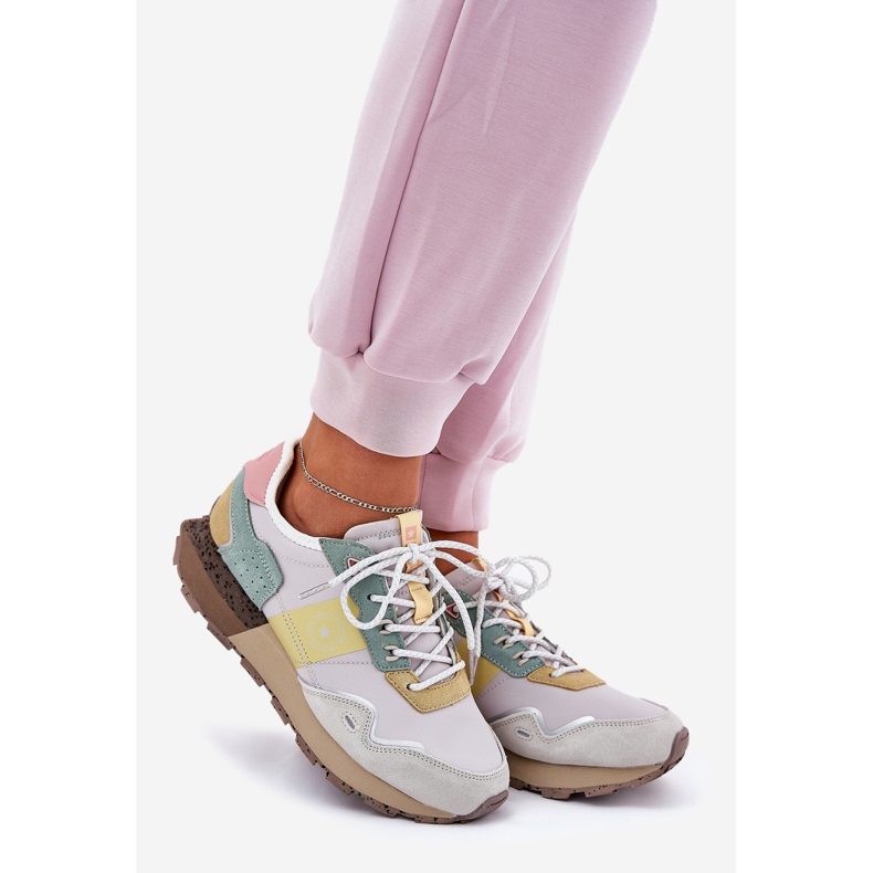 Kvinders ruskind sneakers Big Star RR274244 Hi-Polish Gray-gule System grå 1