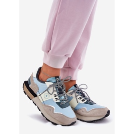 Kvinders ruskind sneakers Big Star RR274245 Hi-Polish System Gray-Blue blå 1