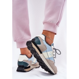 Kvinders ruskind sneakers Big Star RR274245 Hi-Polish System Gray-Blue blå 2