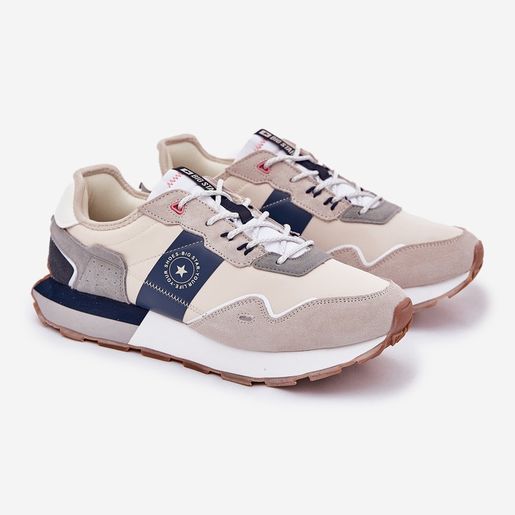 Mænds ruskind-sneakers på Big Star RR174471 Hi-Polish System System Platform grå 1