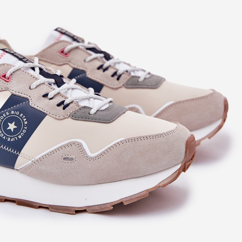 Mænds ruskind-sneakers på Big Star RR174471 Hi-Polish System System Platform grå 2