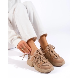 Seastar Beige damesneakers med manchet 1