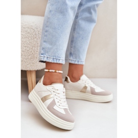 Eco Leather Women's Sneakers på platformen Beige 2