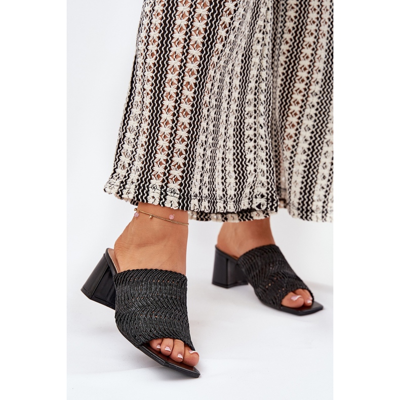 Kvinders flip flops med sorte hæle 2