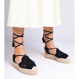 Sort espadrilles flettet sandaler 2