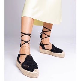 Sort espadrilles flettet sandaler 3