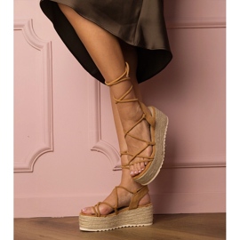 Brun Espadrilles Sandaler på en høj platform 2