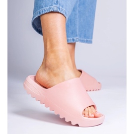 Lyserød kvinders gummi flip flops 1