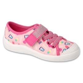 Befado børnetøfler med velcro 351X026 pink - applikationer lyserød 1