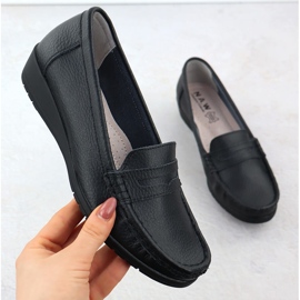 Women's Leather Loafers på Elevation Black Sabatina JHY01 sort 1