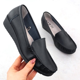 Women's Leather Loafers på Elevation Black Sabatina JHY03 sort 1