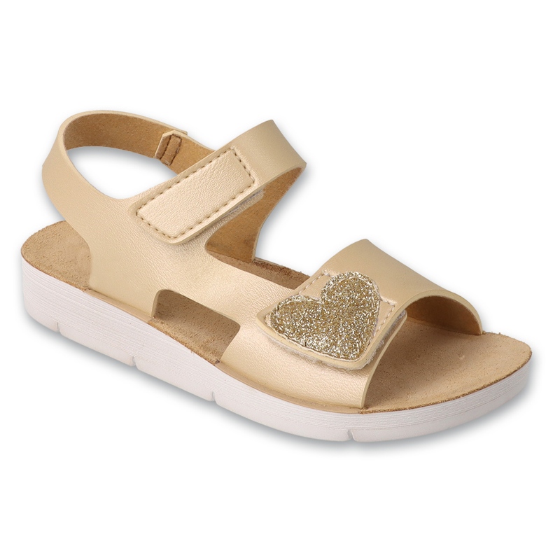 Befado børnesandaler 068Y008 guld glitter hjerte gylden 1