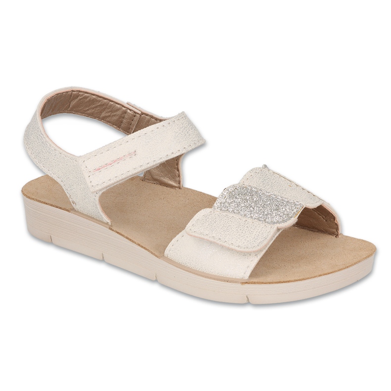 Befado børns sandaler læderindsats 068y005 beige-sølv 1