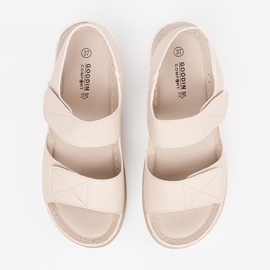 Goodin Lys beige kvinders velcro sandaler 2