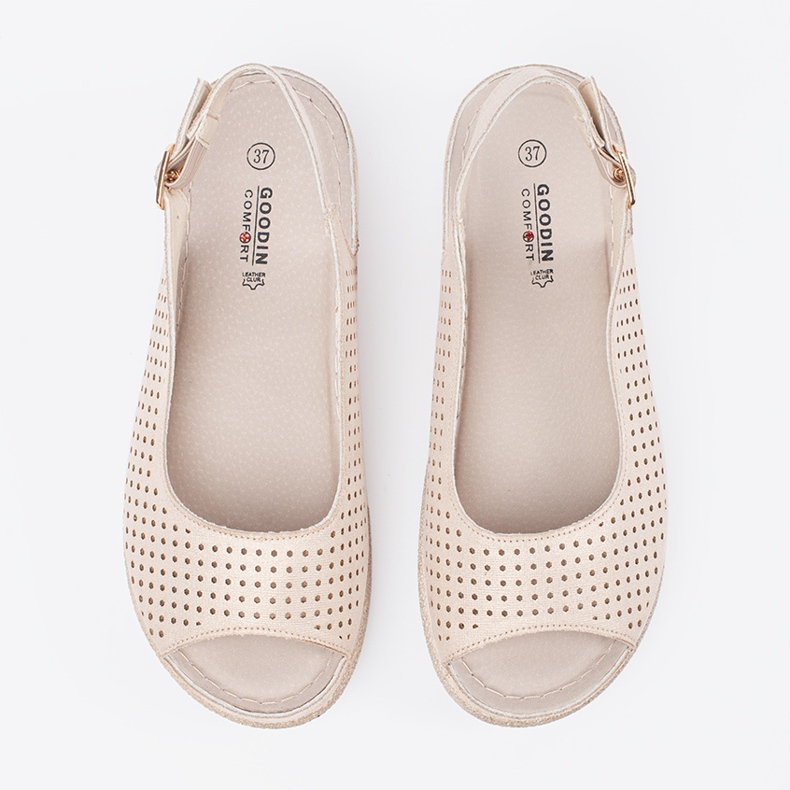 Goodin Lys hassel komfortable sandaler gylden 1