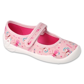 Befado børnetøfler 114X523 pink med sommerfugle lyserød 1