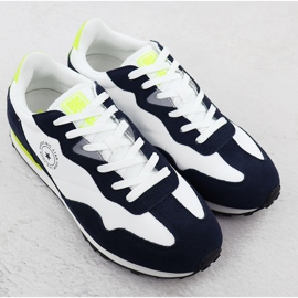 Mænds lædersportsko Sneakers White og Navy Blue Big Star RR174408 hvid 2