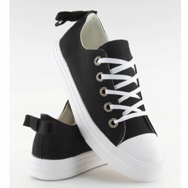 Sorte damesneakers med sløjfe 8935 Sort 1