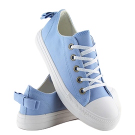 Damesneakers med sløjfe, blå 8935 Blå 1