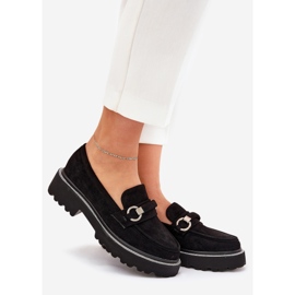 Kvinders loafers dekoreret med sorte zirkoner 1