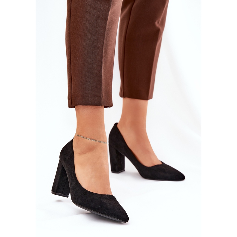 Eco Suede Pumps på søjlen sort 2