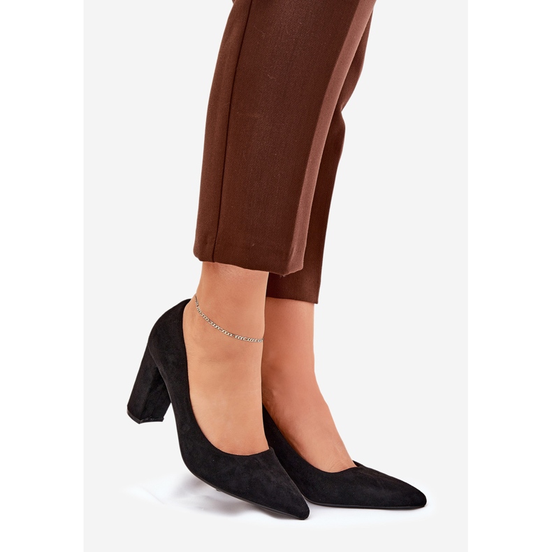Eco Suede Pumps på søjlen sort 1