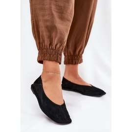Big Star Kvinders ruskind ballerinas store stjerne RR274080 sort 2