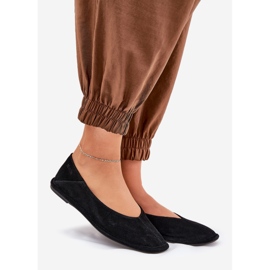 Big Star Kvinders ruskind ballerinas store stjerne RR274080 sort 1