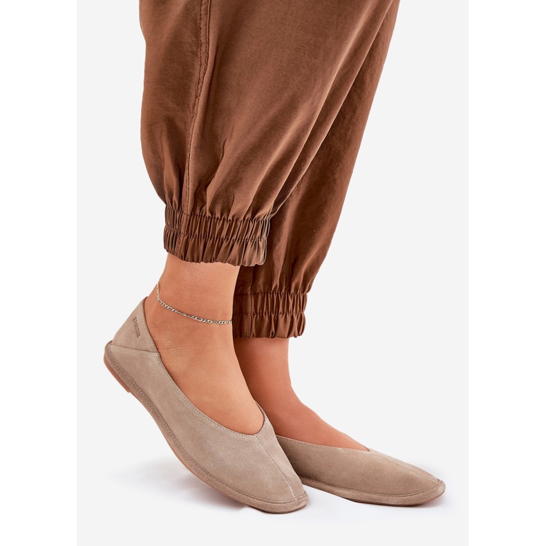 Big Star Kvinders ruskind ballerinas store stjerne RR274082 beige 1