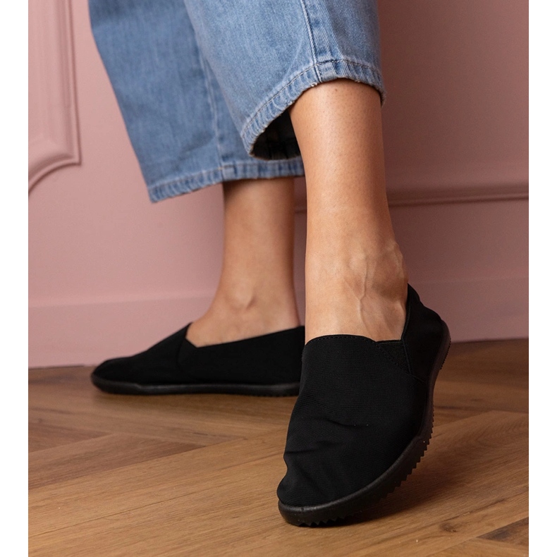 Sorte kvinders slip -up sneakers 1
