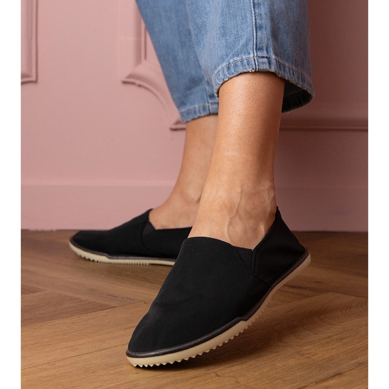 Sorte kvinders slip -up sneakers 1