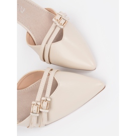 Goodin Lys beige pumper med en åben hæl 2