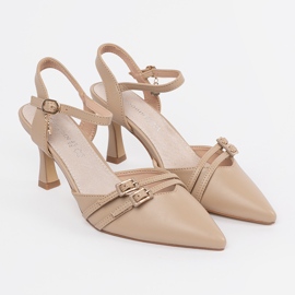 Goodin Beige pumps med åben hæl 1