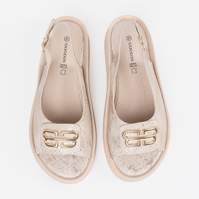 Goodin Flade sandaler med taupe -dekoration beige 2