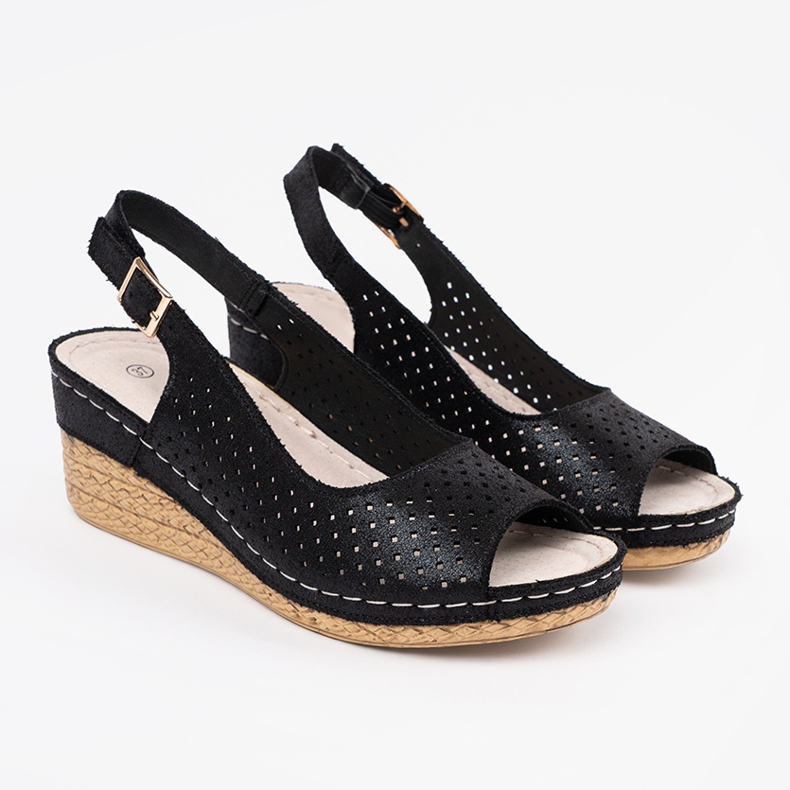 Goodin Sort åbent kile -sandaler 1