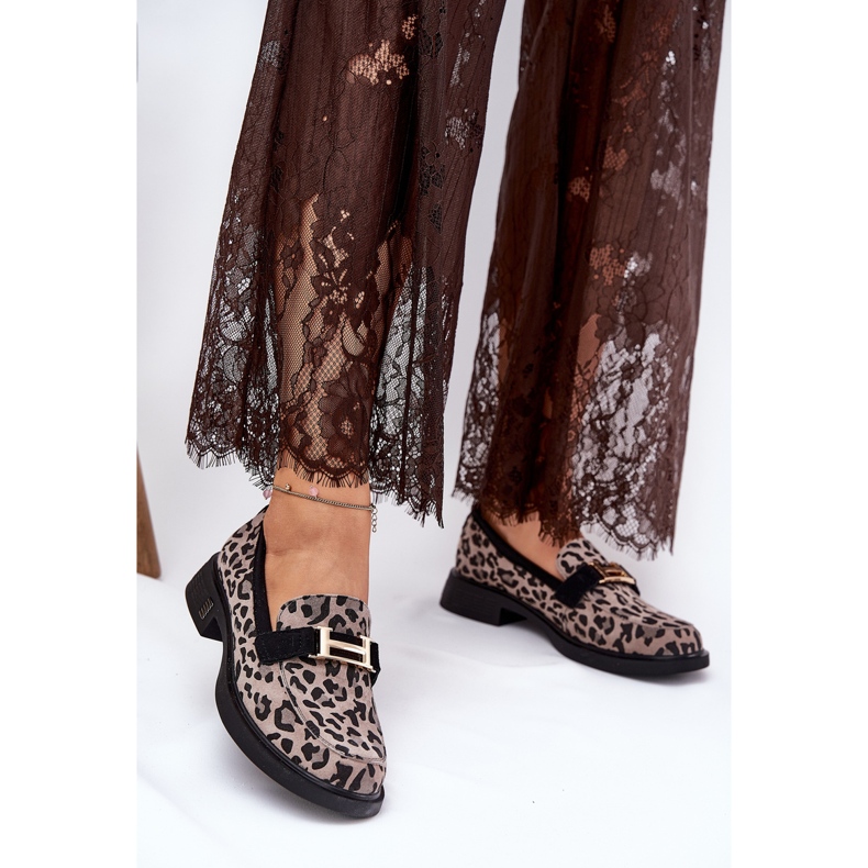 Suede Moccasins Women's Vinceza 66792 Grå leopardprint 2