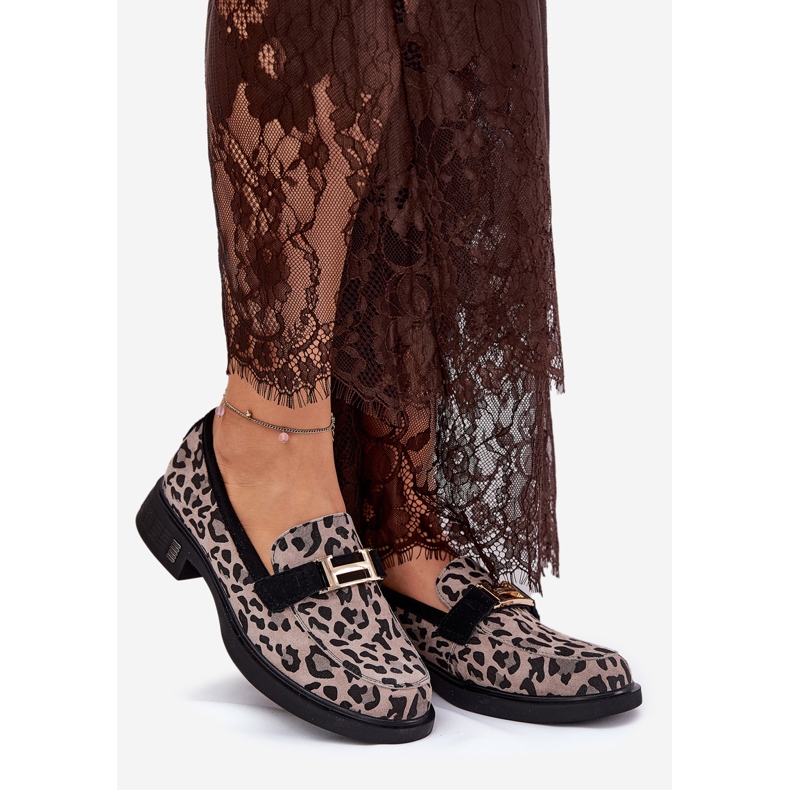 Suede Moccasins Women's Vinceza 66792 Grå leopardprint 1