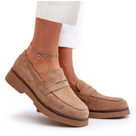Bellucci Klassiske kvinders loafers med Eco Suede Beige 5