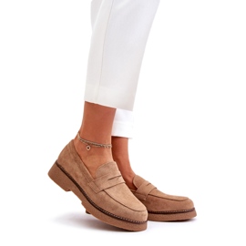 Bellucci Klassiske kvinders loafers med Eco Suede Beige 1