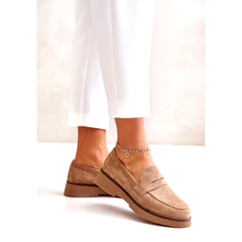 Bellucci Klassiske kvinders loafers med Eco Suede Beige 3