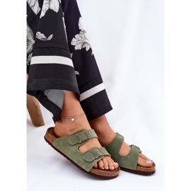 Big Star Kvinders ruskind flip flops med stor stjerne RR274A393 grønne klemmer 6