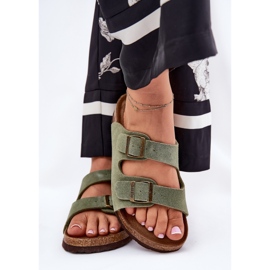 Big Star Kvinders ruskind flip flops med stor stjerne RR274A393 grønne klemmer 3