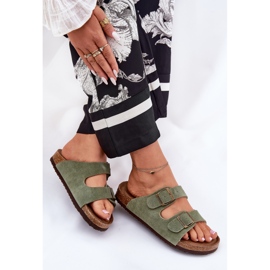 Big Star Kvinders ruskind flip flops med stor stjerne RR274A393 grønne klemmer 7