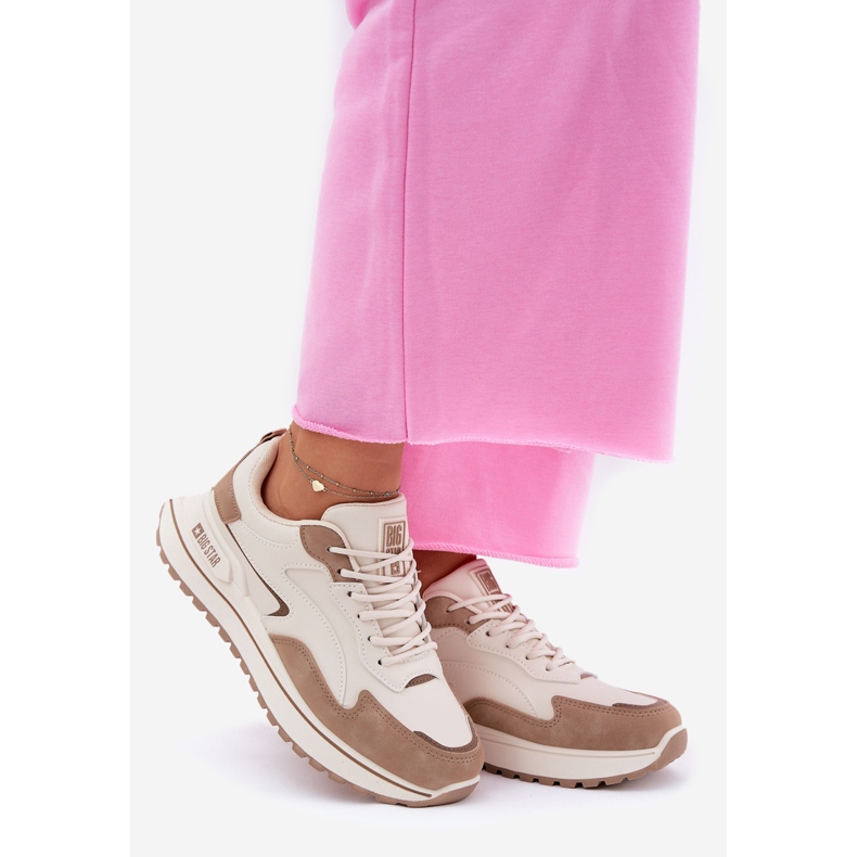 Kvinders sneakers Big Star RR274A216 Hi-Polish Beige System 1