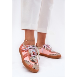 Women's Leather Sneakers Maciejka 06840-18 Orange 2