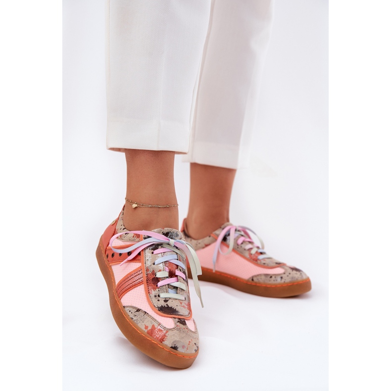 Women's Leather Sneakers Maciejka 06840-18 Orange 2