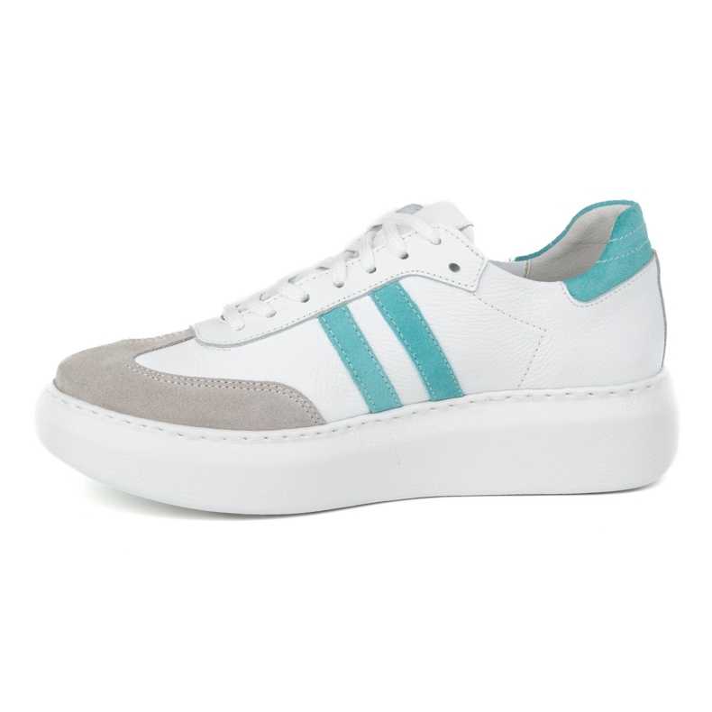 Kvinders læder -sneakers på Olivier N1068S5 White Platform hvid 1